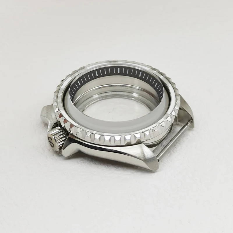 Mod 42mm Silver Bilayer Dome Sapphire Glass Case Fits NH35 NH36 4R35 7S26 Movement 28.5mm Dial  Bezel Insert Watch Cases Refit