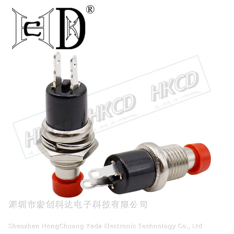 5pcs HKCD PBS-110 SPST Momentary Push Button Switch, 21mm Panel Mount Normally Open (NO) Tactile Switch