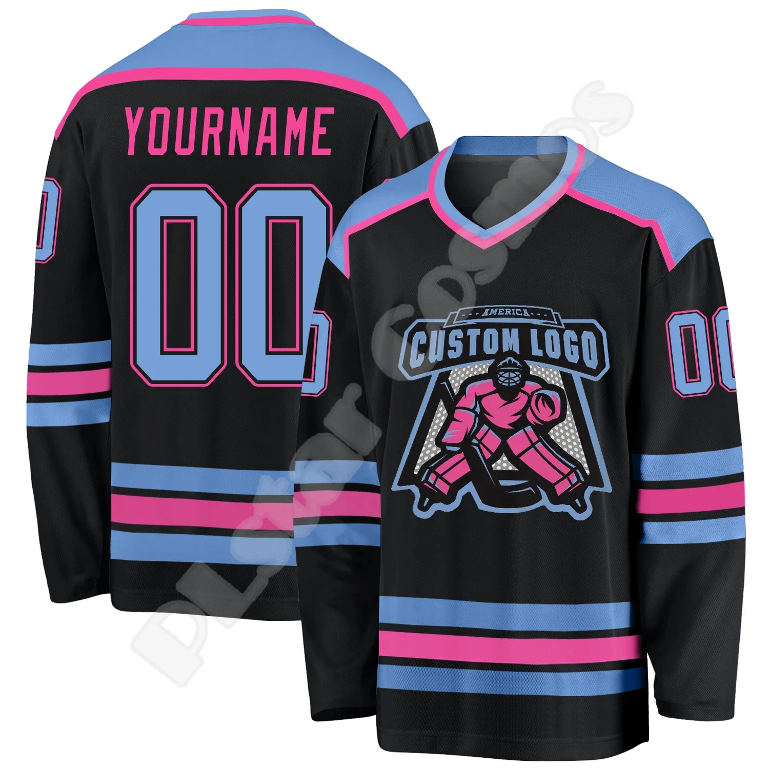 NewFashion Hockey Jersey Custom Name Team Logo Number Colorful Pullover Long Sleeves 3DPrint Harajuku Casual Funny Sweatshirts D