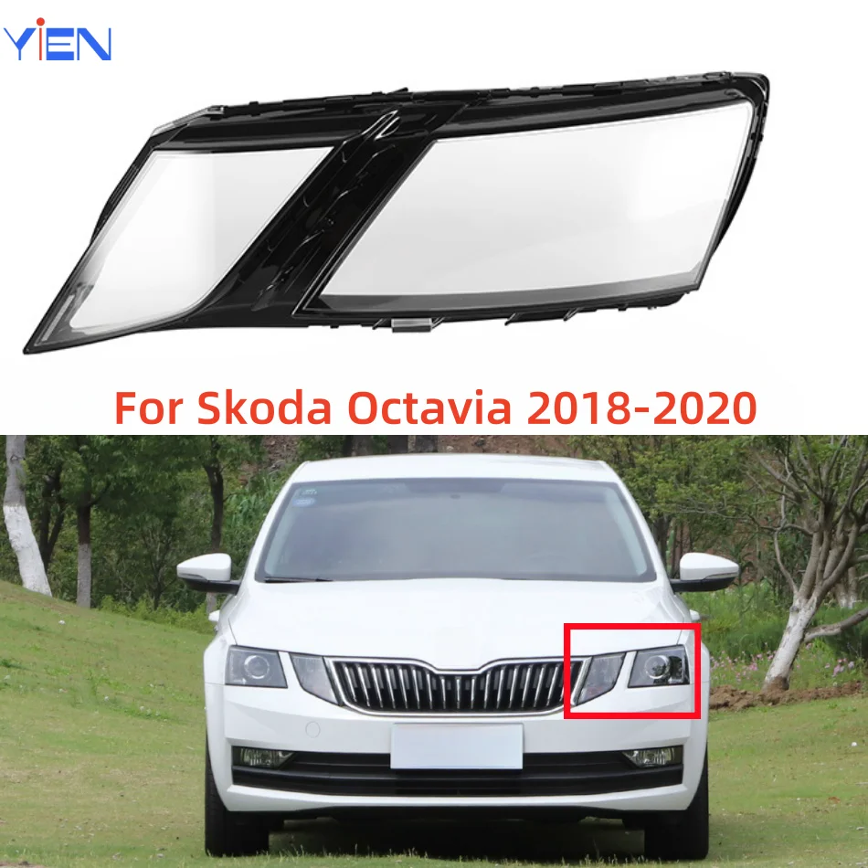 

For Skoda Octavia 2018 2019 2020 Headlamp Cover Transparent Lampshade Lens Headight Shell Lamp Masks Plexiglass