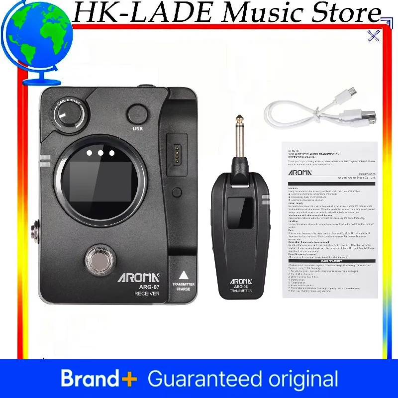 أروما ARG-07 نظام نقل لاسلكي للجيتار شاشة LCD ذات 4 قنوات نطاق 35 مترًا - ملحقات الجيتار
