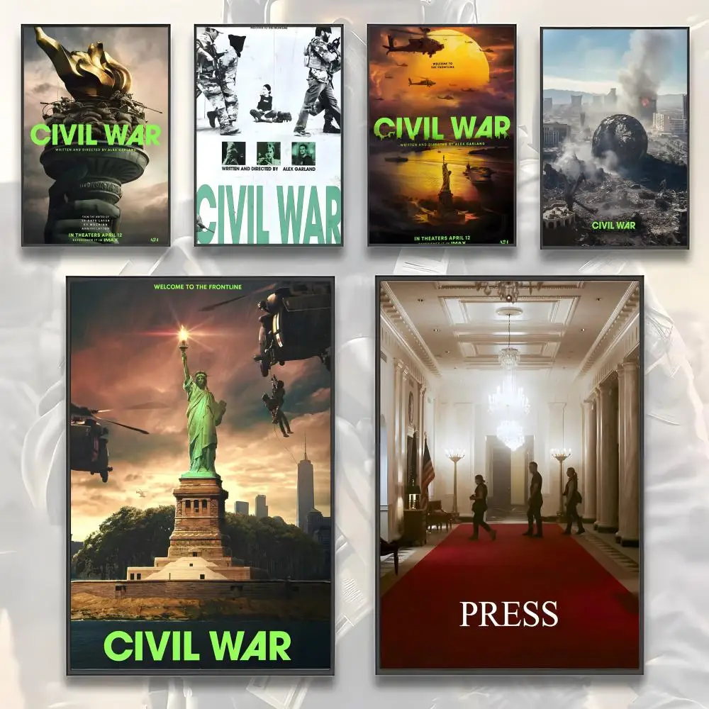 Classic anti-war films Civil War Poster Sticky Wall Art Printing Waterproof Home Living Bed Room Aesthetic Decor