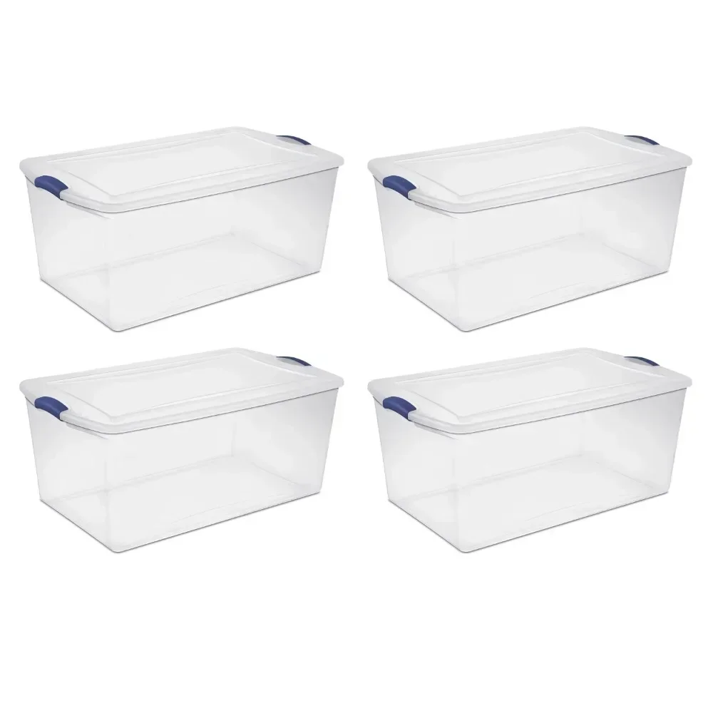 105 Qt. Latch Box Plastic, Stadium Blue, Set of 4 Organizador De Juguetes Para Niños  Home Organization