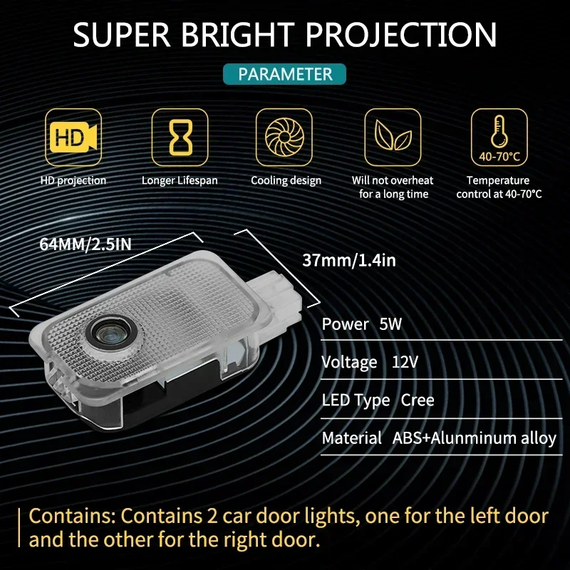 Proyector de luz LED para puerta de coche, lámpara de sombra de cortesía para Subaru Outback BR BS 2012-2019 2020 2021 2022, 2 piezas