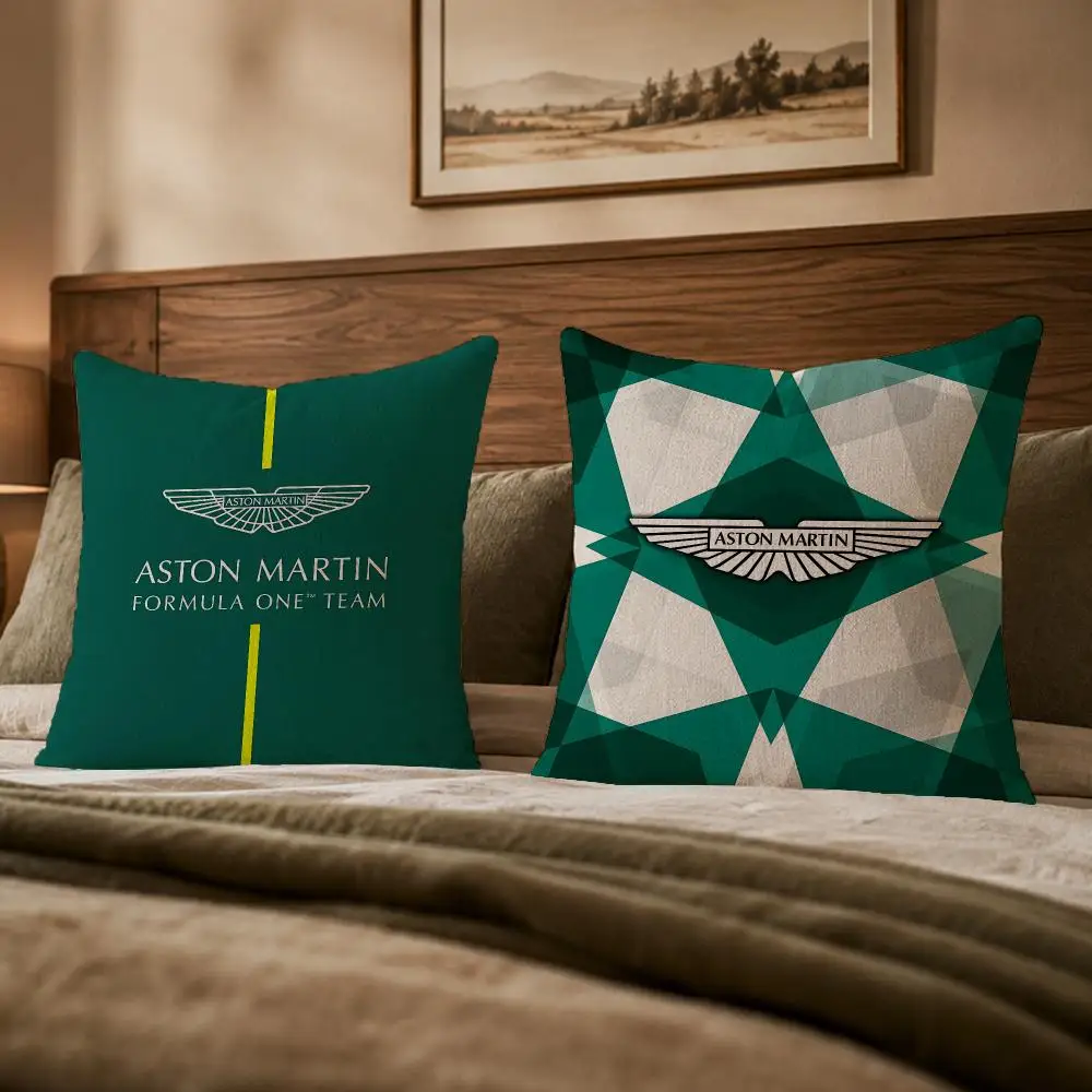 Luxury Brand A-Aston MartinS Cushion Cover Ultra Soft Throw Pillow Cover Skin Friendly for Sofa Bed Home Decor Gift