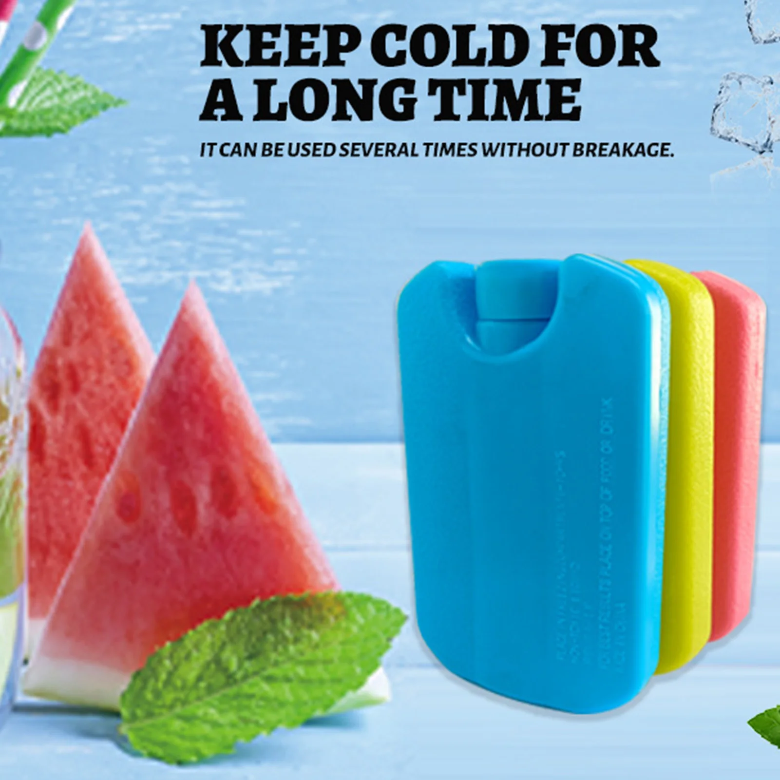 1pcs Odorfree Travel Picnic Ice Pack Reusable Freezer Cool Block Ice Bag Ultra Thin Portable Travel Fresh Food Cold Storage