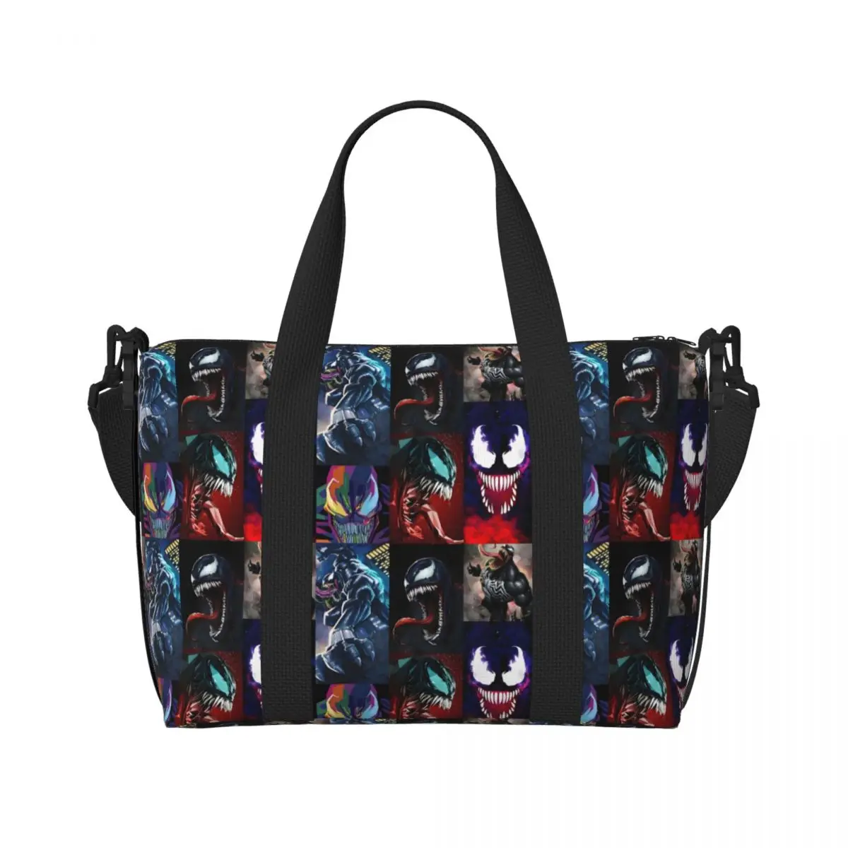 

Изготовленная на заказ большая сумка Venom Marvel Superhero для женщин, большая вместительная сумка из комиксов, пляжные дорожные сумки для спортзала