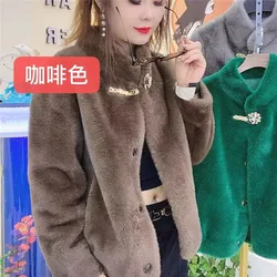 Ln The Winter Of 2025 The New Women's Mink Fur Coat Fur Jacket Short Jacket Thickened Female Mother Installed Stand-up Overcoat