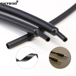 1~50m Flexible Black Shiny Heat Shrink Tube 2:1 Diameter 1mm~20mm Cable Sleeve Professional Audio Earphone Line Wire Protector