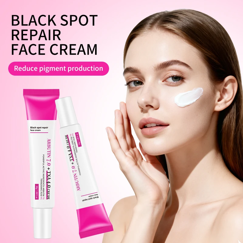 Crema Facial con Arbutina al 7%, Ácido Tranexámico al 4% y Niacinamida, para Corregir Manchas Oscuras, Reparar, Hidratar y Aclarar la Piel