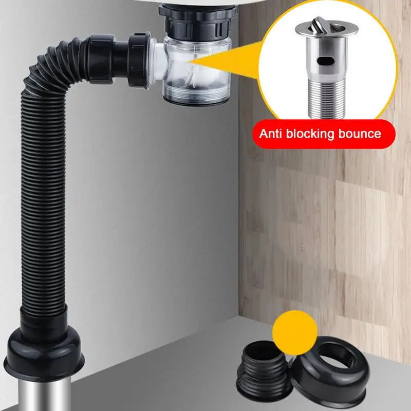 

Sink Drain Tube Kit Wash Basin Drain Pipe Leak-Proof For Bathroom Water Sink Plumbing Equipment For Hand Washing For Washroom