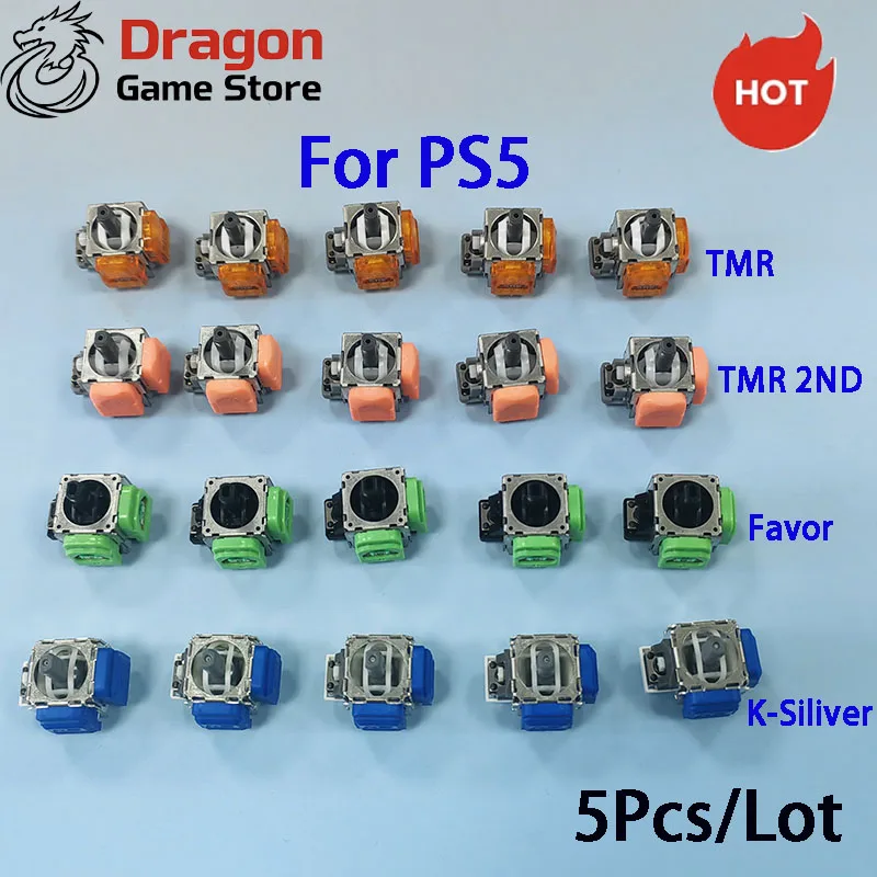 5 Piezas Palanca TMR Electromagnética K-Silver JS13 PRO+ Sin Deriva para Control de PS5, Piezas de Repuesto de Palanca Analógica 3D 3
