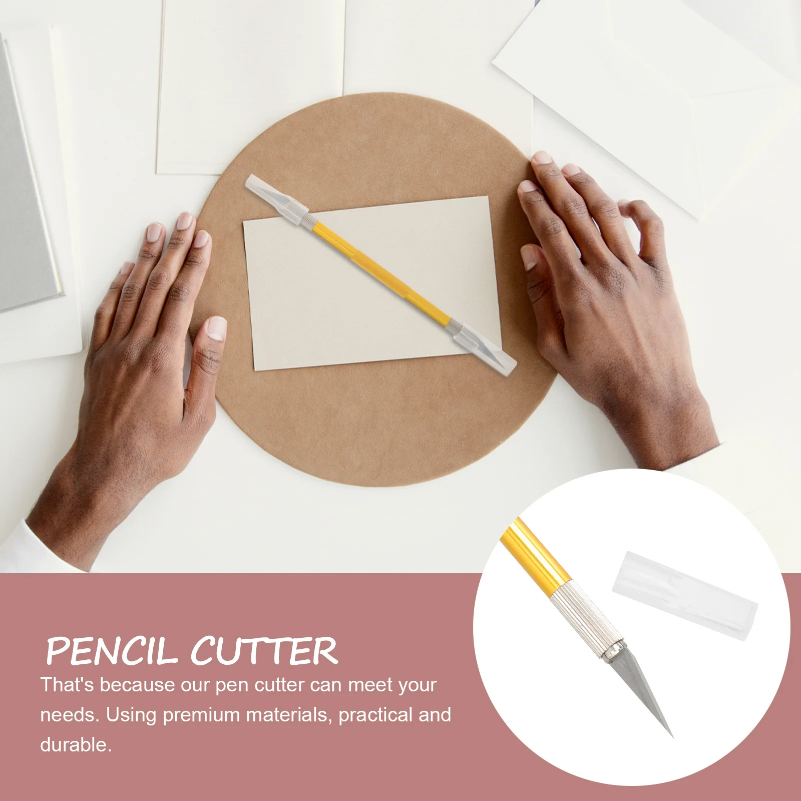 Professional Double Head Engraving Pen Knife for Craft Cutting Projects Portable Art Carving Cutter with Anti-Slip Handle