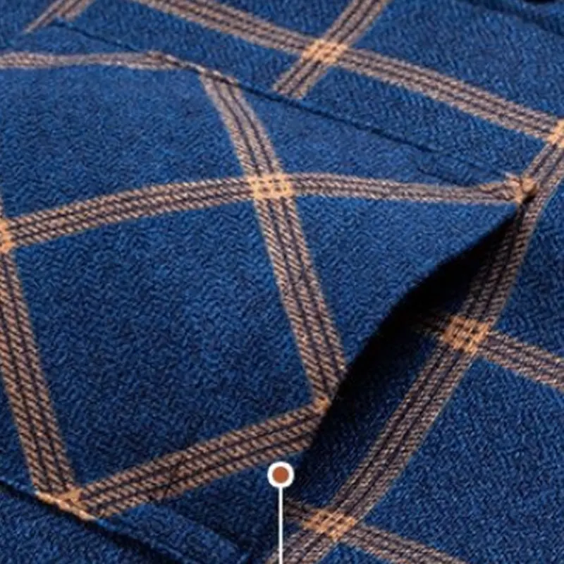 Мужская флисовая рубашка с длинным рукавом, в клетку