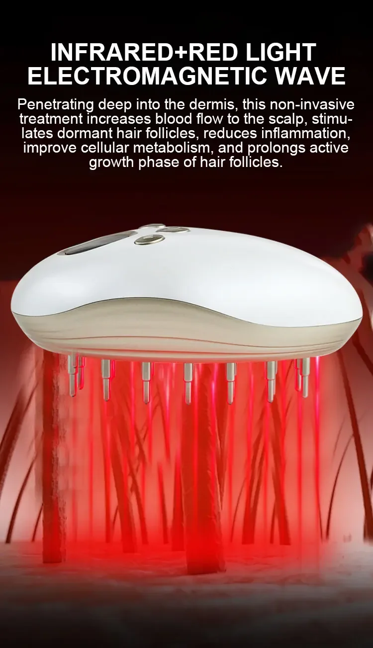 تدليك صحي لفروة الرأس لمنع تساقط الشعر LLLT led EMS IR 850nm LED علاج الشعر مشط فروة الرأس الصحي شحن سريع #2
