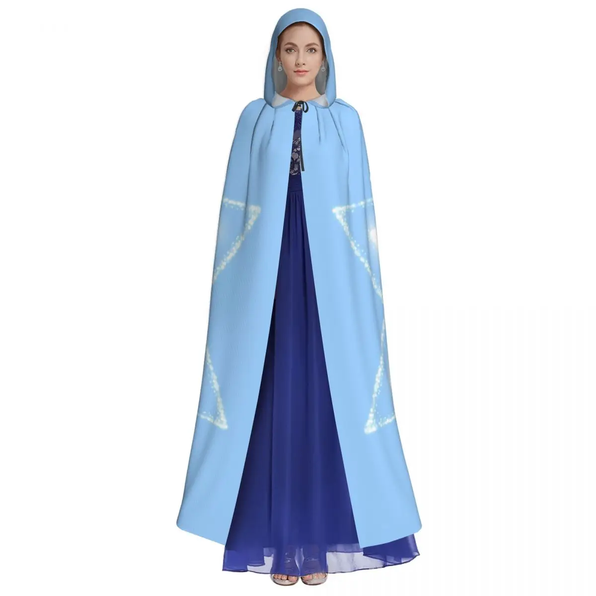 Cosplay Medieval Costumes Glowing Star David Hooded Cloak Capes Long Robes Jackets Coat Carnival