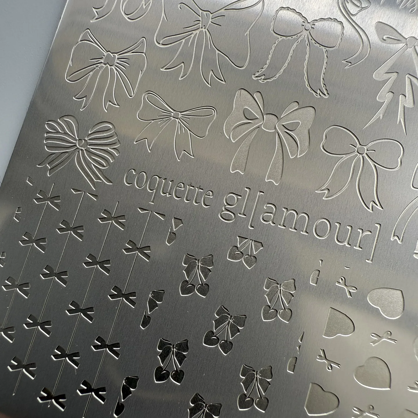 NAIL ART STAMPING PLATES CHERRY TEMPLATES BOWS TEMPLATES