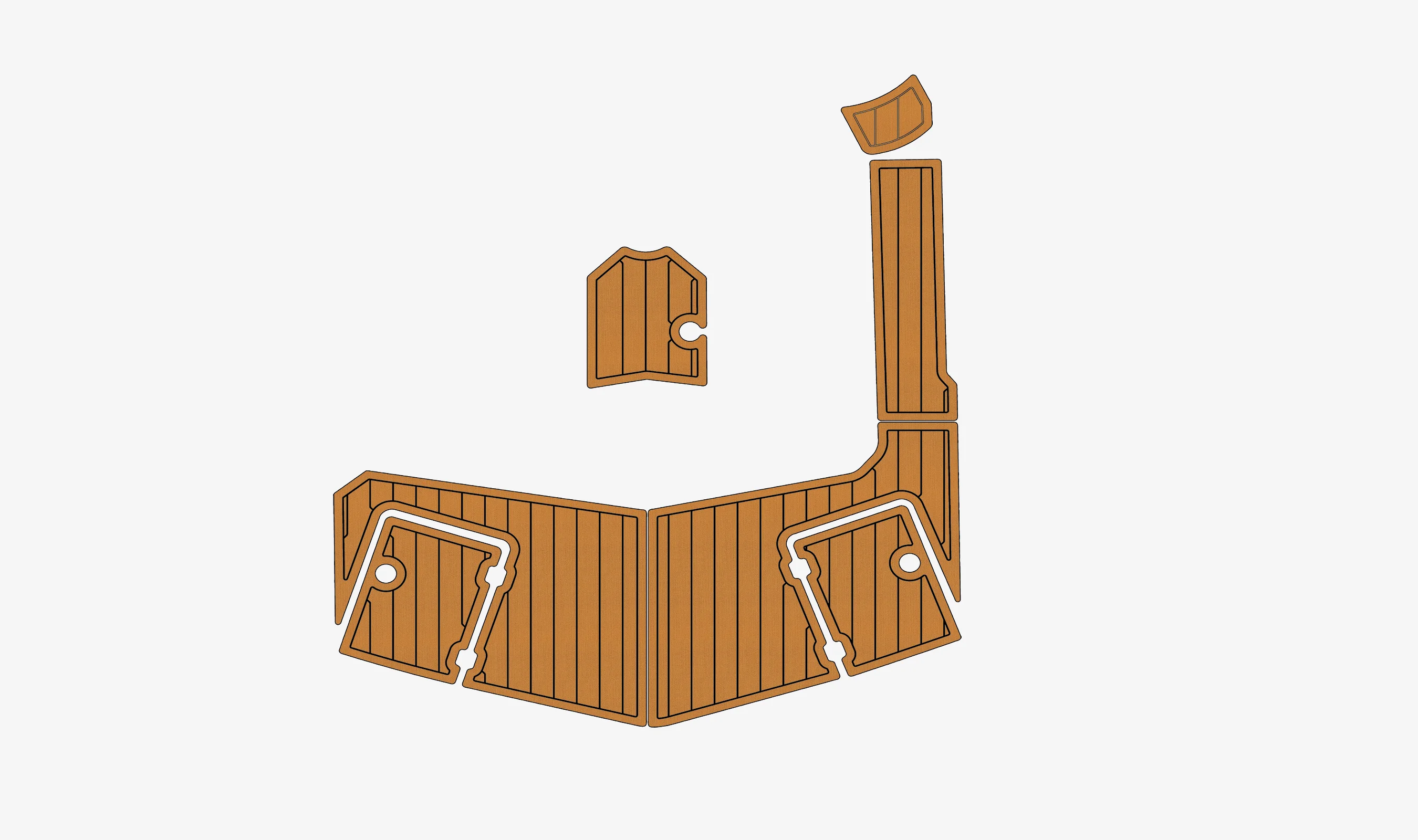 Non-Slip EVA Faux Teak Marine Mat Self-Adhesive 6mm Yacht Cockpit Pad for 2005 Larson 225 LXI Boat Decking Easy Install
