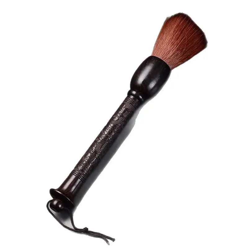 New Chinese Style Cleaning Brush Hand Carved Dragon Pattern Sandalwood Handle Synthetic Fiber Brush