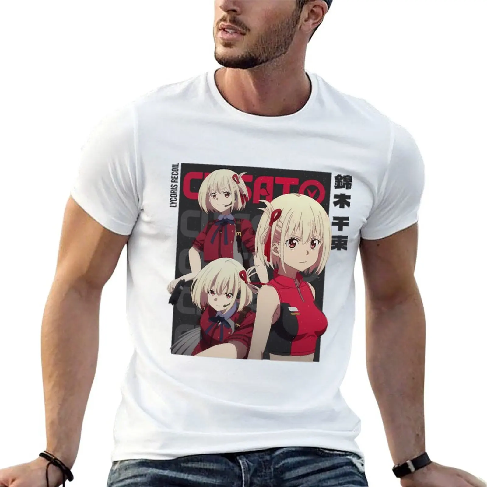 Chisato Nishikigi Lycoris Recoil T-Shirt designer shirts korean fashion plus size men clothing