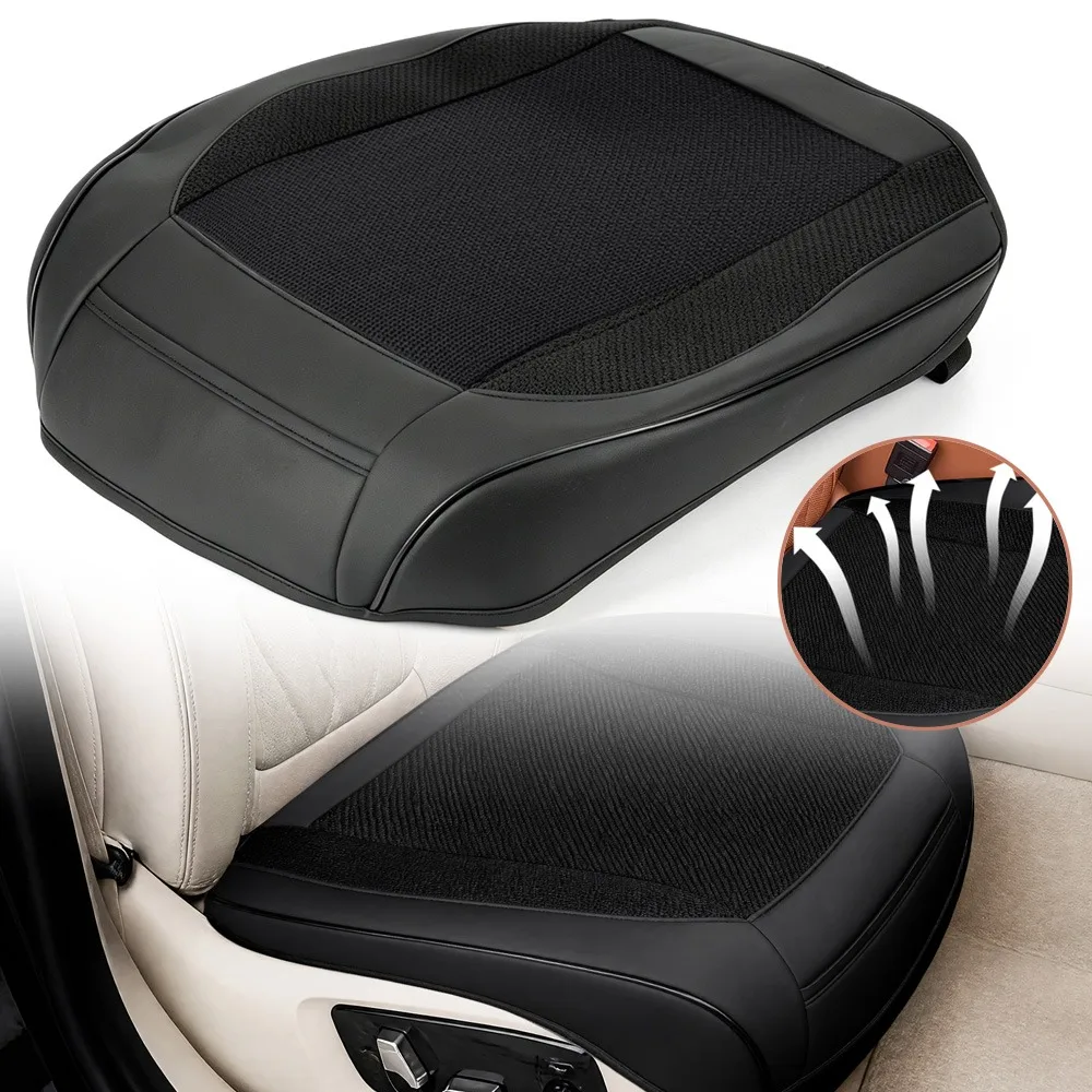 Coprisedile per auto, cuscino per sedile spesso, morbido e traspirante, con fondo antiscivolo, universale per auto, camion e SUV, colore nero.
