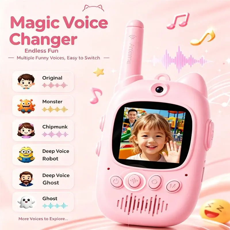 [B24B!】 Real-Time Video Walkie Talkies Voice Changer Kids Rechargeable Intercom For Boys& Girls
