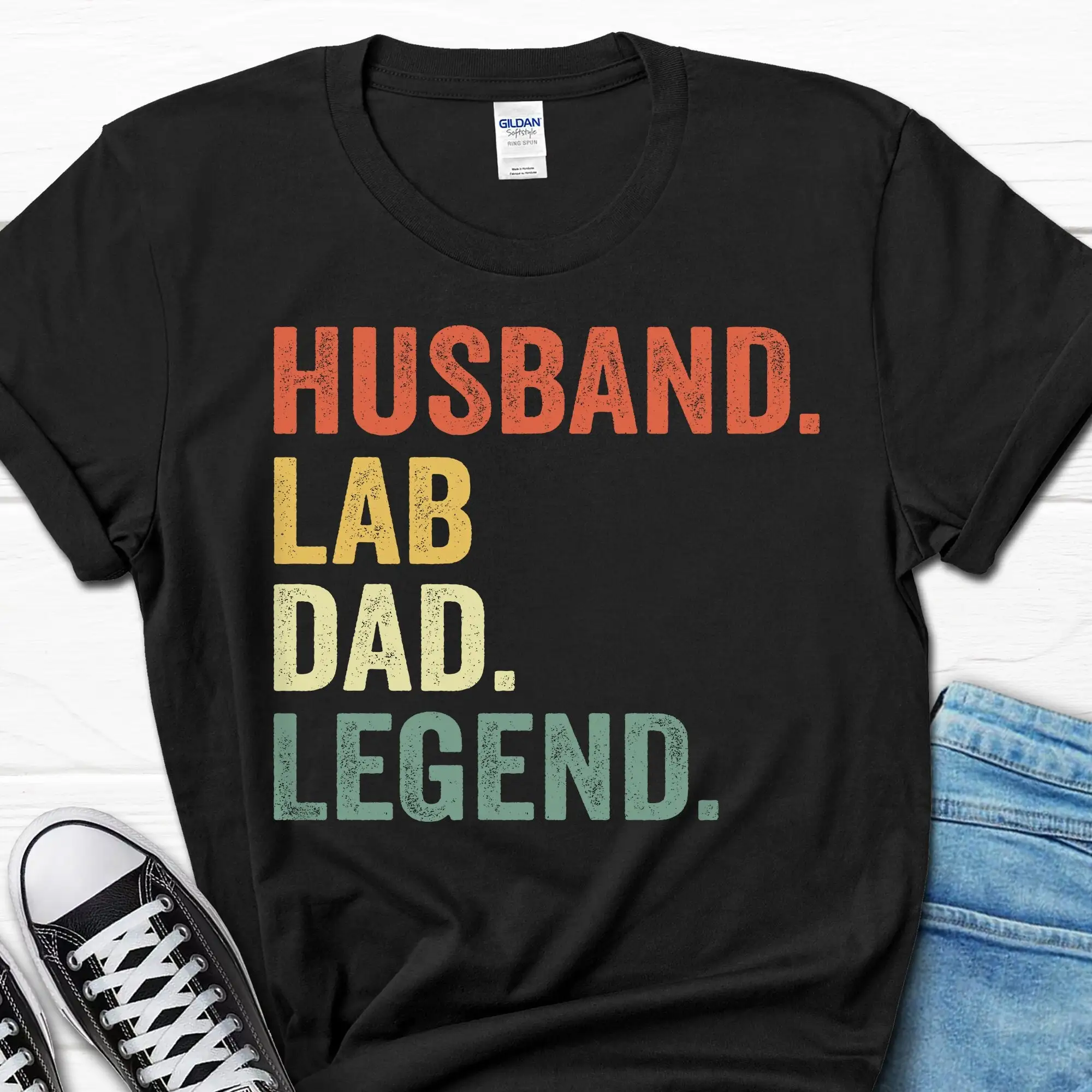 Husband Lab Dad Legend T Shirt Father's Day Owner Men's s for Him Lover Retro Man Vintage