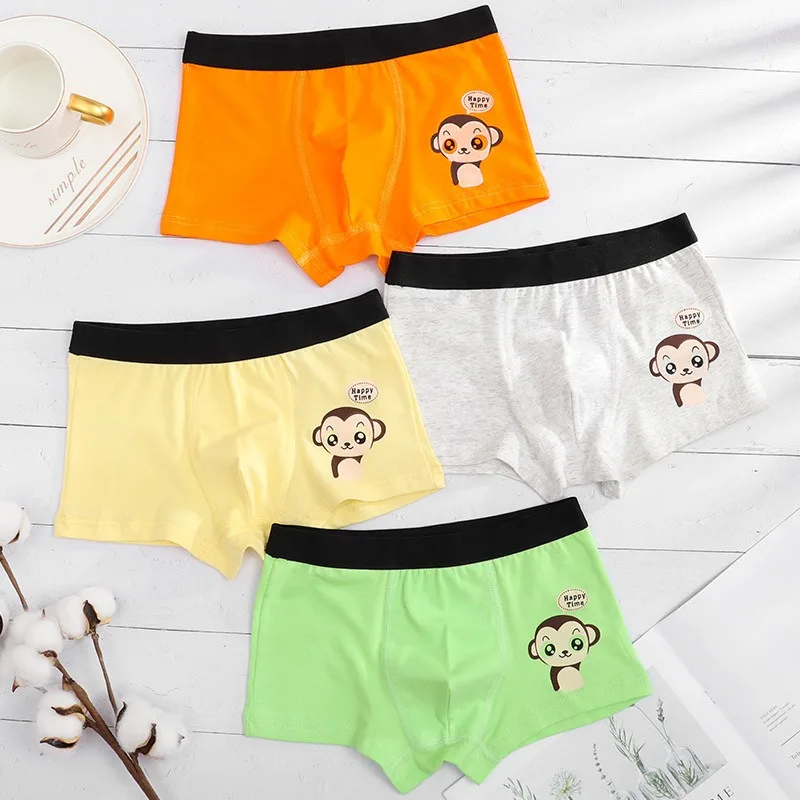 

Boy Breathable Panties 4 Pieces/lot Design Children's Children's Flat Panties Cotton Soft Cute Pretty Cartoon Underpants 3-13T