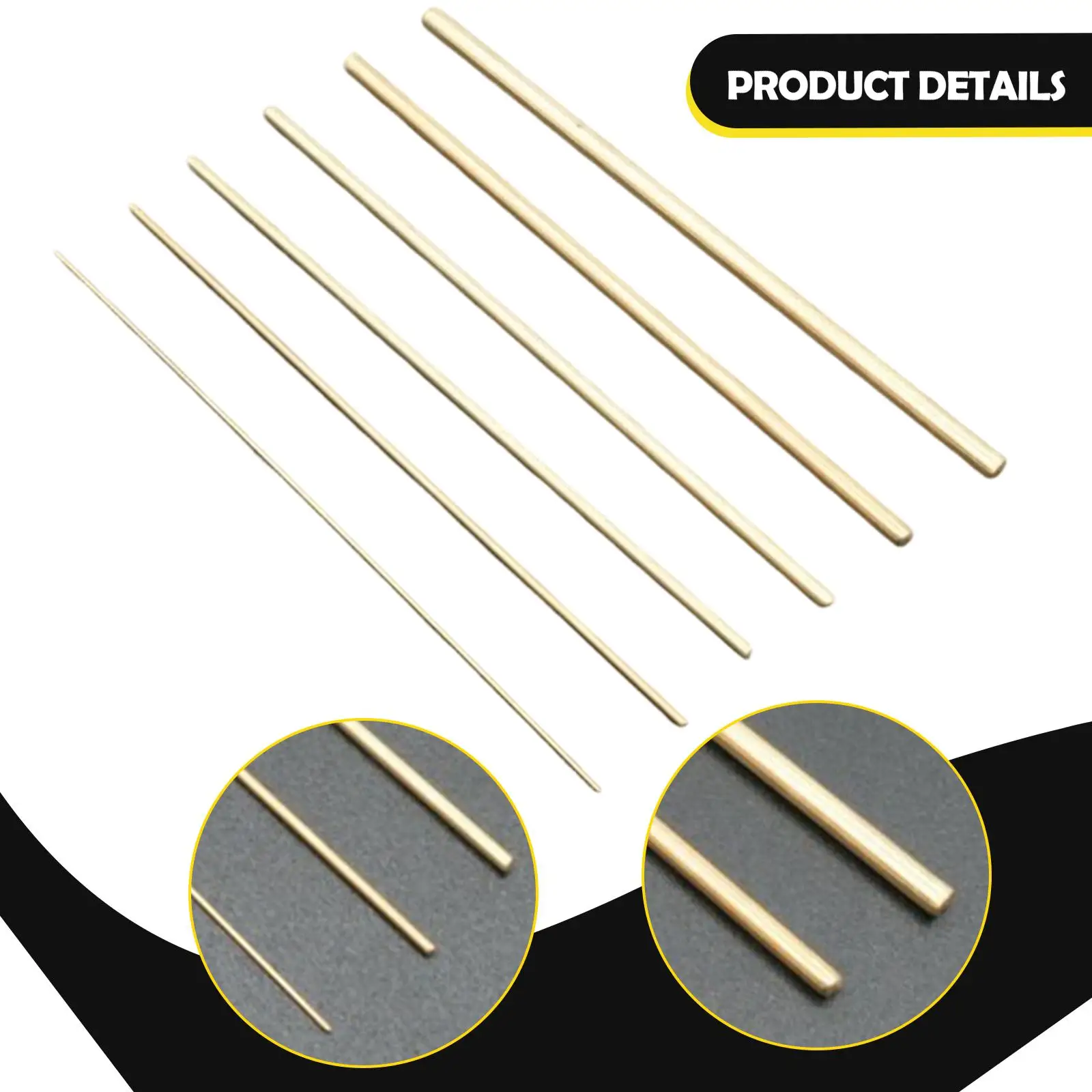 Metal Bar Stock Brass Solid Round Rod Kit for Modelling Hobby DIY Accessories and Pile Driving Part