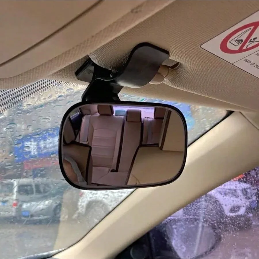 Universal Sunshade Clamp Rearview Mirror for Rear Seats, Car-Mounted Child Safety Observation Mirror, Adjustable Car Wide-Angle