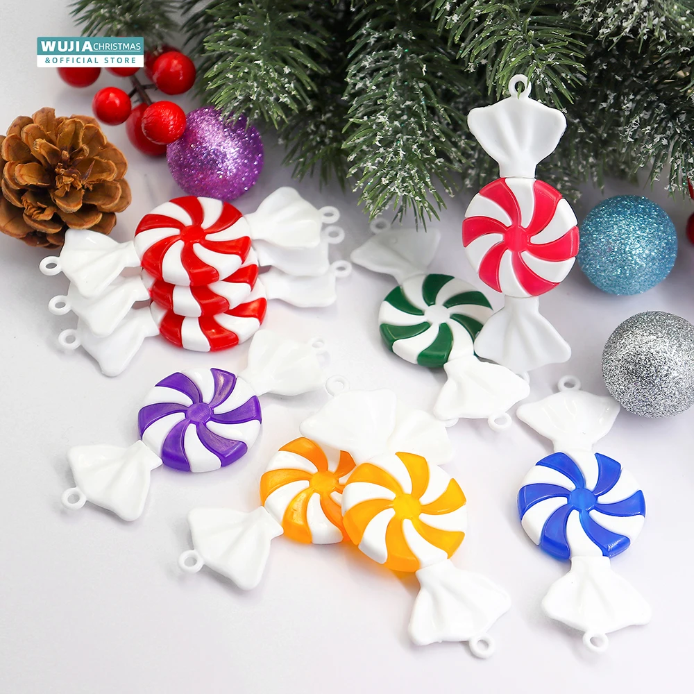 12PCS Christmas Lollipop Candy Cane Pendant Xmas Tree Hanging Ornaments for Holiday Party Navidad Natal Noel 2024 New Year Gifts
