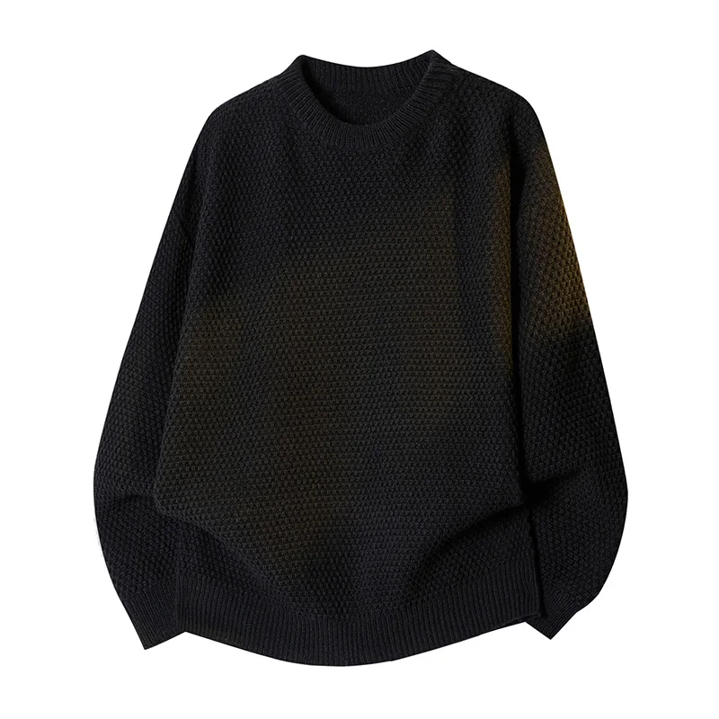 

American Sle Men's Loose Long Sve round Ne Knitwear Warm Thi Winter Casual Top Quali Polyester Acrylic Wool Blend