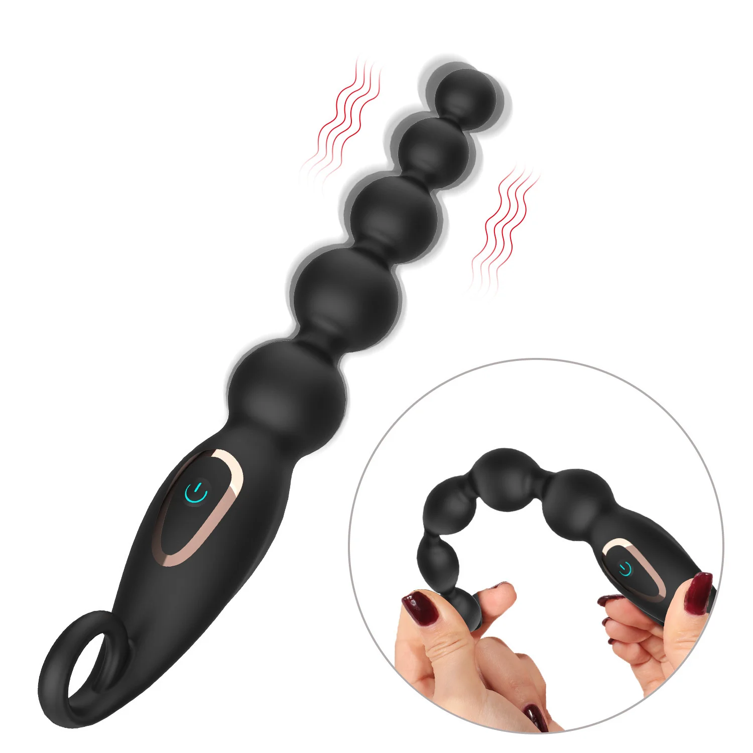 

Vibrating Anal Beads Butt Plug Silicone Anal Vibrator With 7 Vibration Modes For Adult Men Gay Prostate Massager