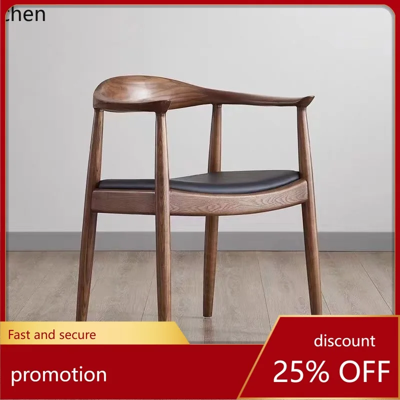 

HXL Solid Wood Dining Chair Modern Hotel Restaurant Simple Study Dining Club Reception Chair