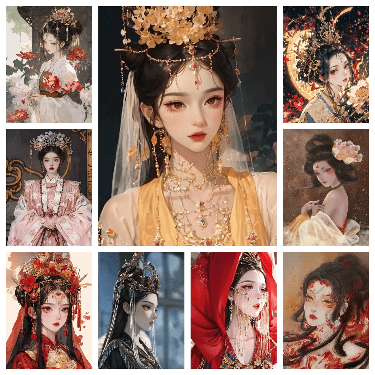 

AB Diamond Painting Chinese Style Ancient Style Exquisite Cute Girl Character DIY Cross Stitch Rhinestone Mosaic Home Decor Gift