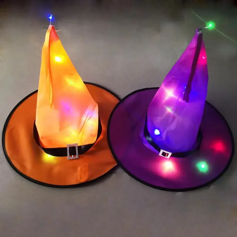 LED Halloween Hat, Ghost Festival Party Decoration Props, Witch Hat, Wizard Hat