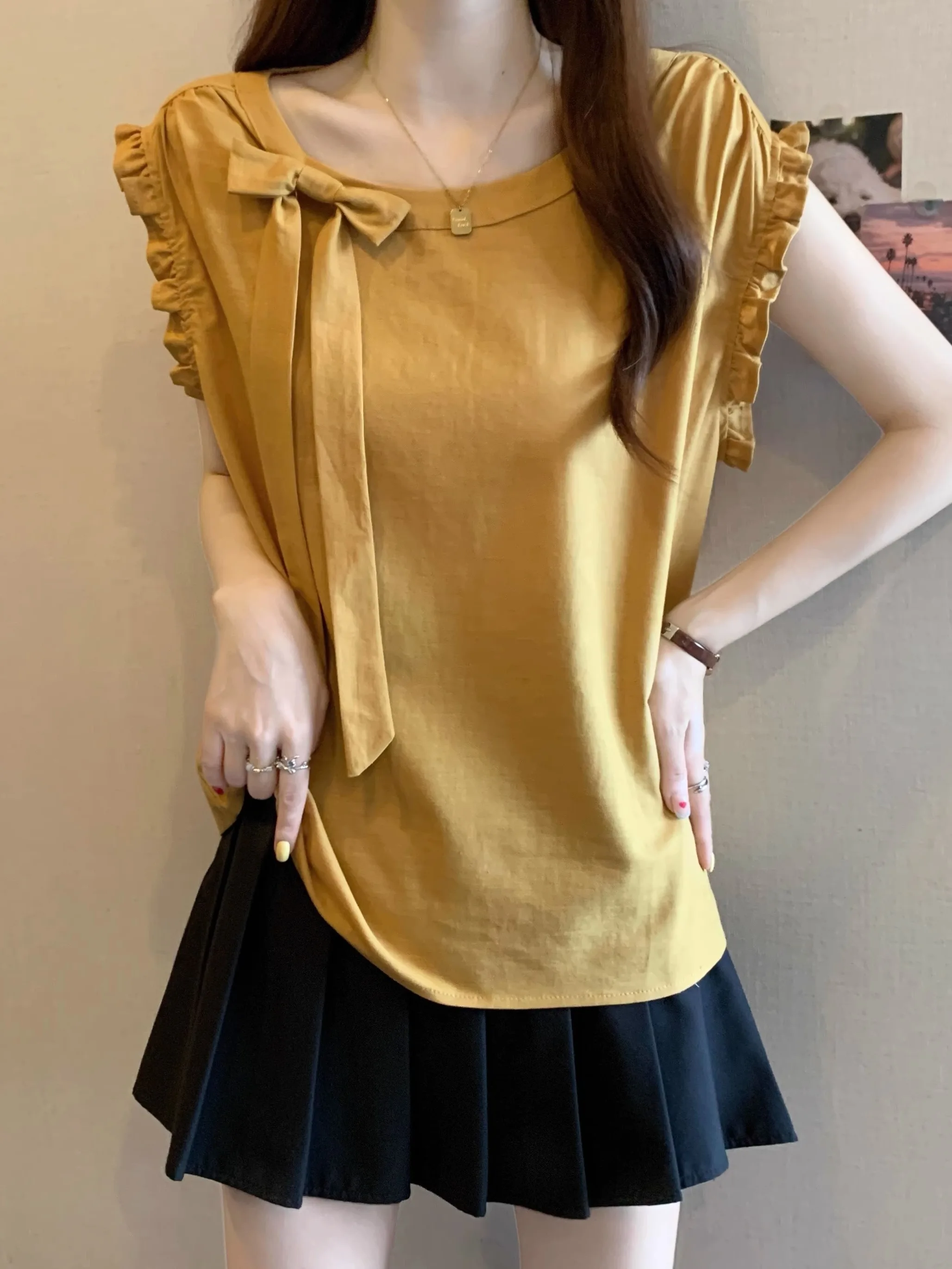 เสื้อกั๊กสีน้ำเงินทรงหลวมสำหรับผู้หญิง ฤดูร้อน รุ่นใหม่ สไตล์สลิม ไหล่ยาว ใส่เป็นเสื้อนอกได้ สวมใส่สบาย ระบายอากาศดี เสื้อลำลอง