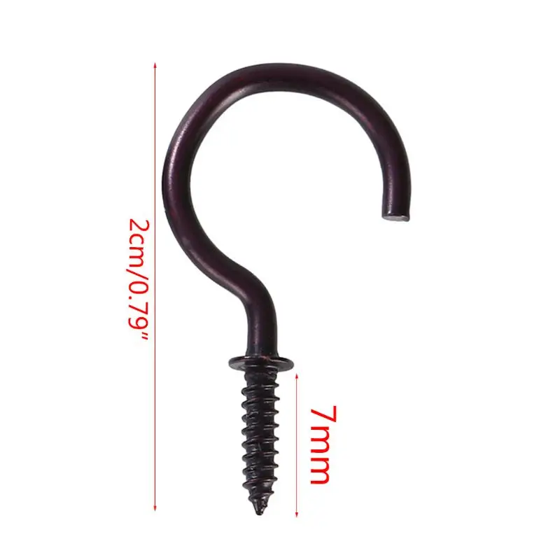 N58C 18 Pcs Ceiling Screw Hooks Outdoor String Light Hooks Lamp Holder Hooks for Plant Bracket, Bird Feeders, Wind Chimes