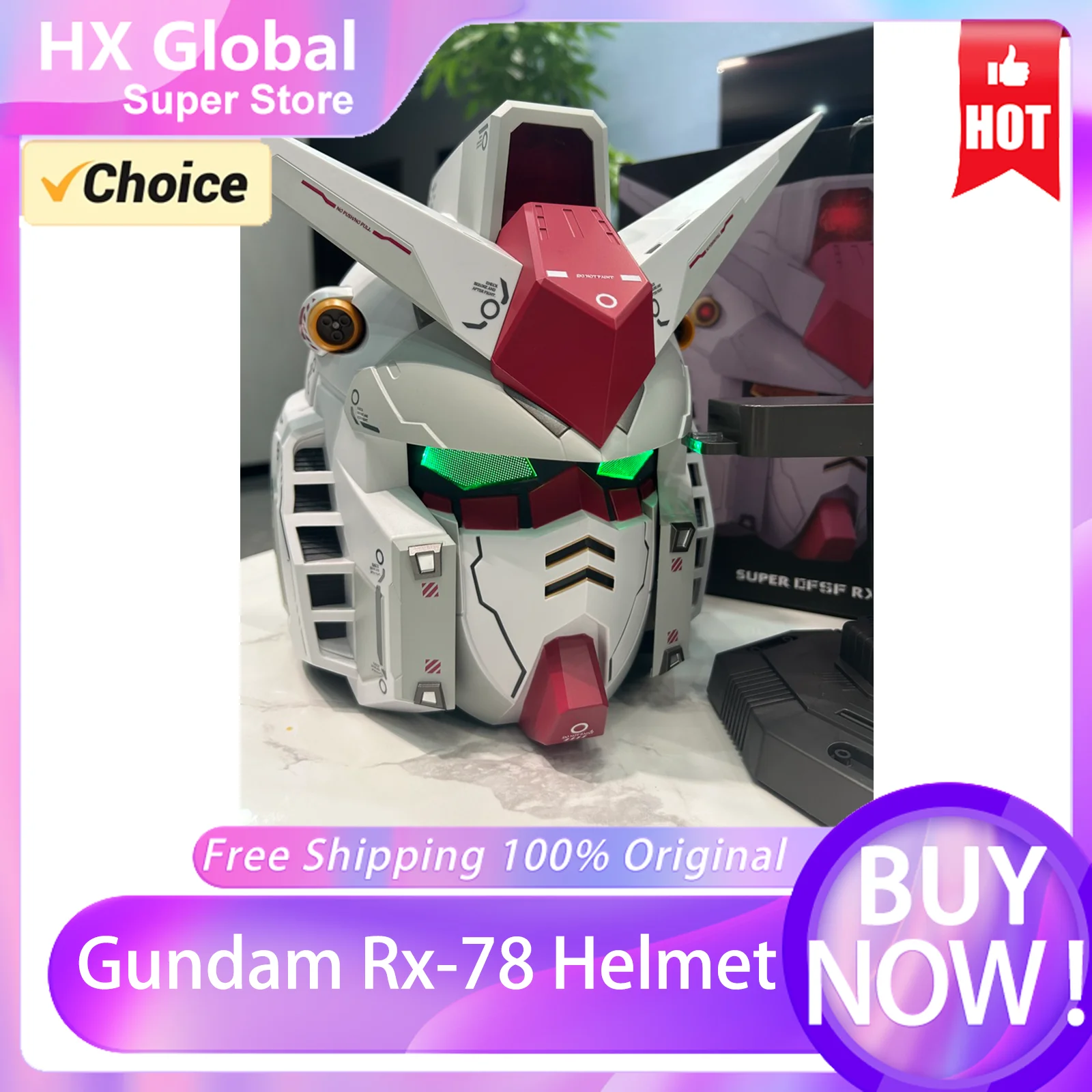 Bandai Gunpla Rx-78 Gundam Helmet Bn Head Collection Action Figure Models Wearable Robot Kits Cosplay Kids Christmas Gift Toys