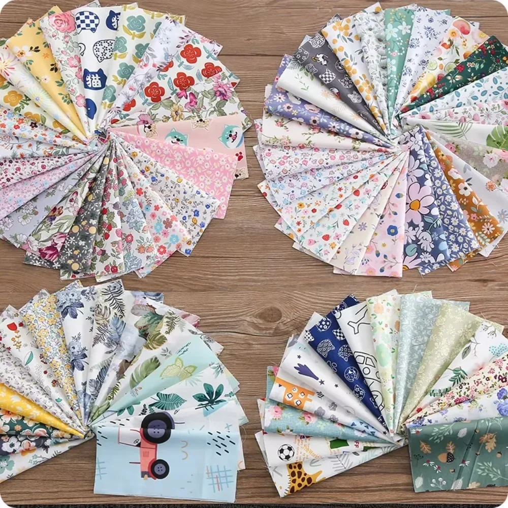 Cotton Craft Fabric Bundle 100pcs Squares Patchwork Lint DIY Sewing Scrapbooking Quilting Dot Pattern Artcraft