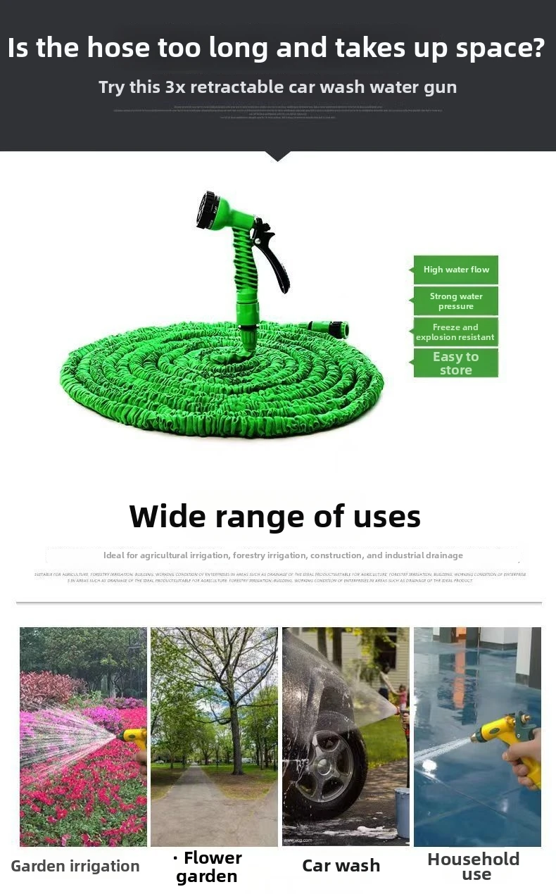 Expandable Magic Hose, High-Pressure Car Wash, 7Water Spraying Functions, Water Gun, Home Garden Watering Hose garden hose
