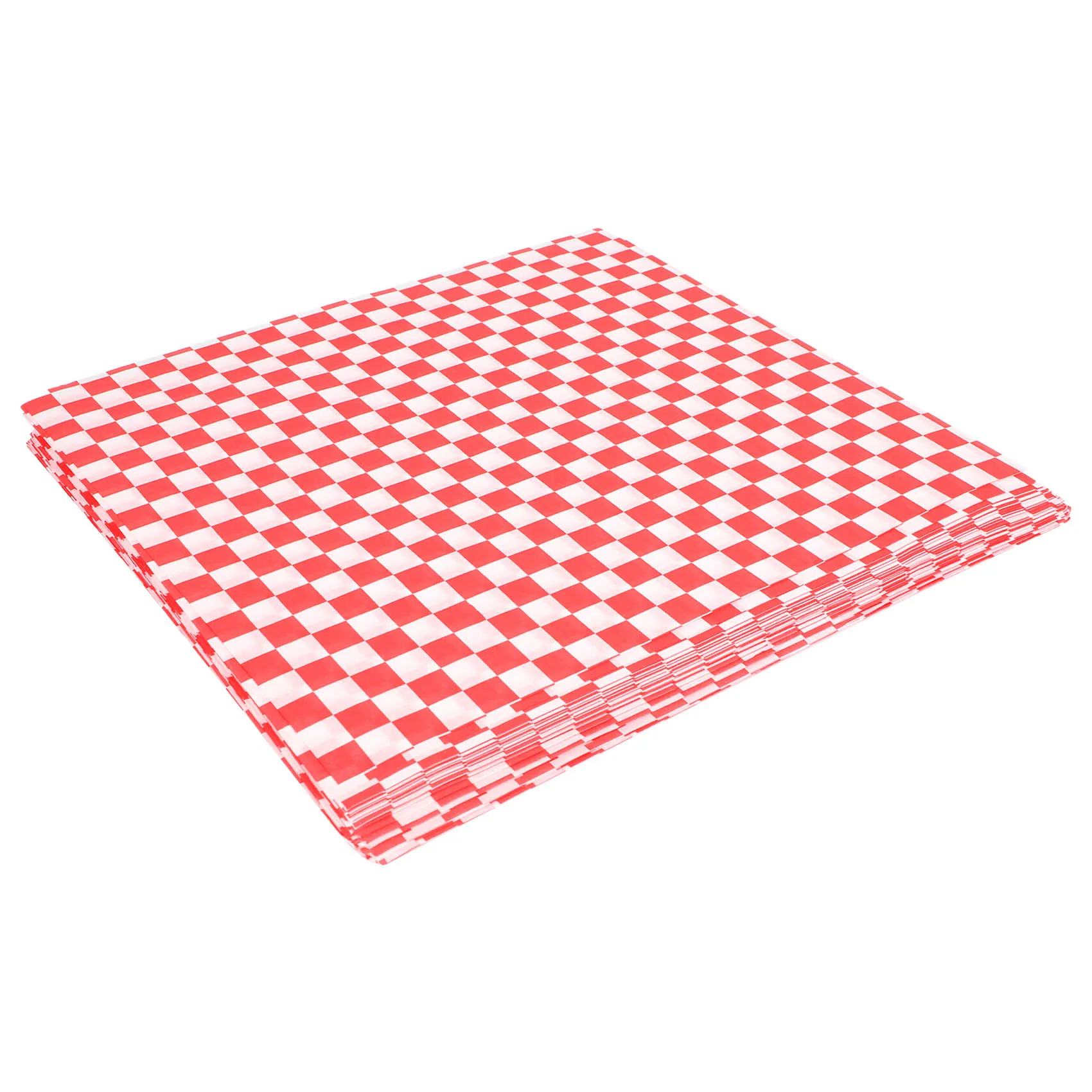Papéis Vermelhos e Brancos Checkered Food Wrap Repelente de Gordura Sandwich Burger Embalagem Deli Candy Basket Liner 100 Pcs