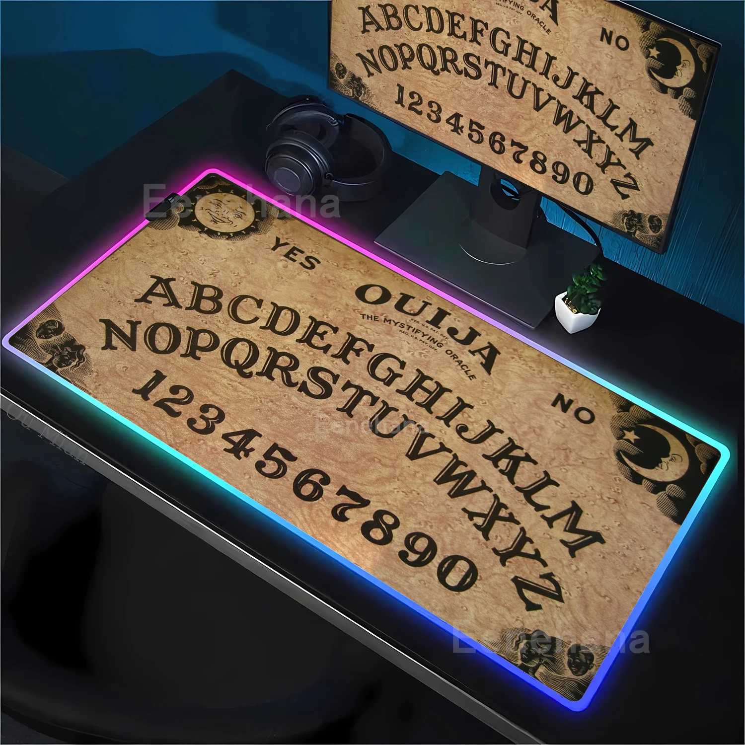 

Game Gothic Ouija Mouse Pad anime character luminous teclado mousepad large RGB office accessories competitive keyboard desk mat
