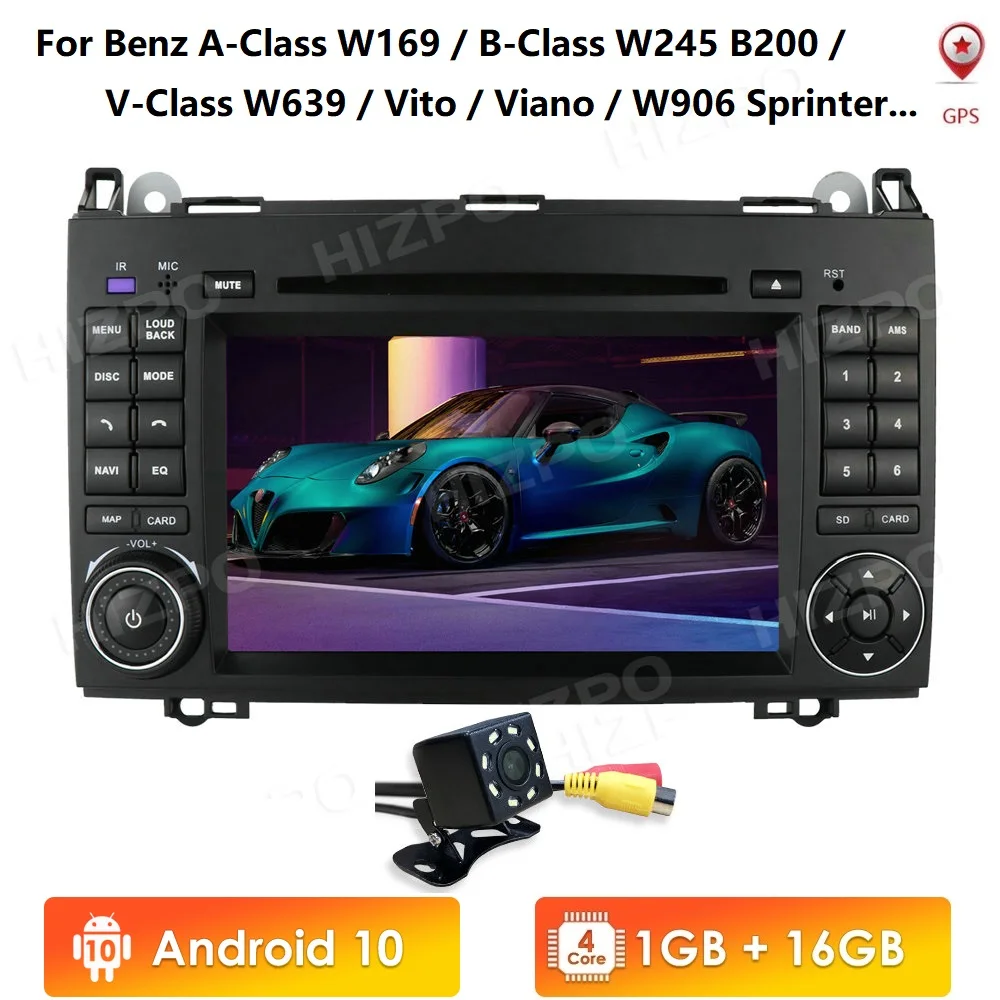 

NEW! 7"Android 10 2 DIN Car GPS wifi Navigation stereo Auto unit For Benz/B200/A B Class/W169/W245/W639/Sprinter