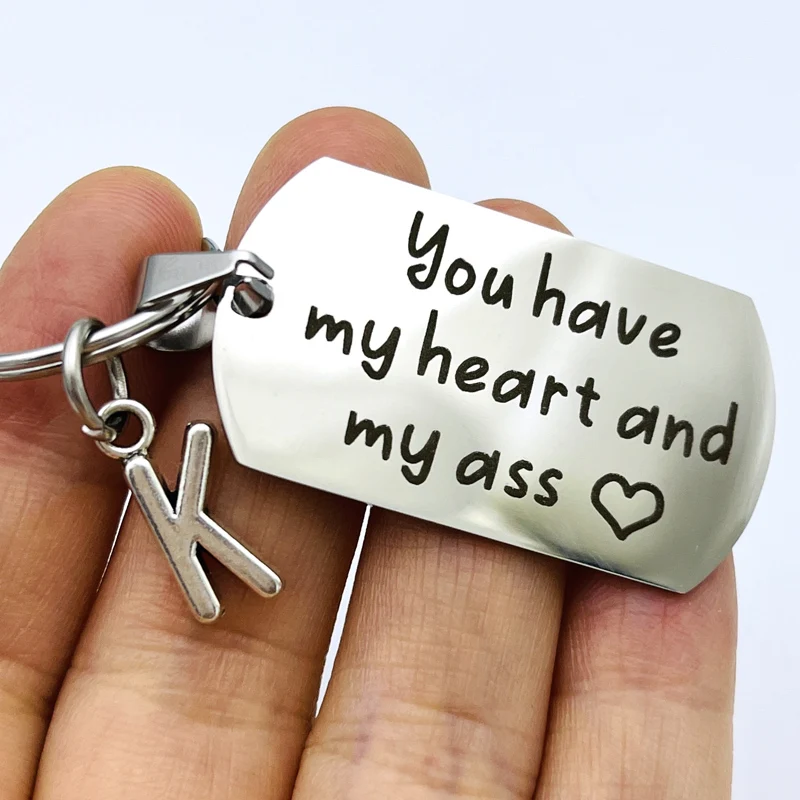 Funny Keychain You Have My Heart Personalized Valentine\'s Day Gift for Boyfriend Couple Keyring Gift for Girlfriend Naughty Gift