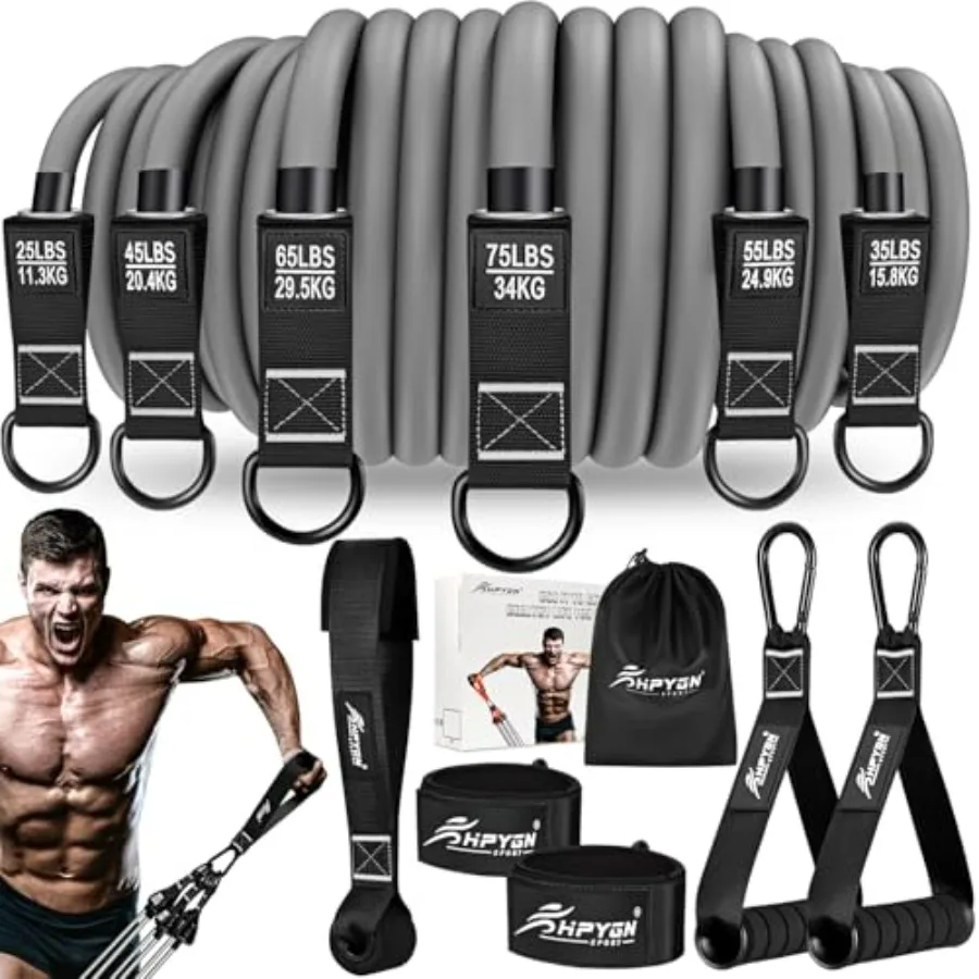 

Heavy Resistance Bands, 420LBS Exercise Bands for Working Out, Fitness Bands with Handles, Workout Bands for Men, Weight Bands S