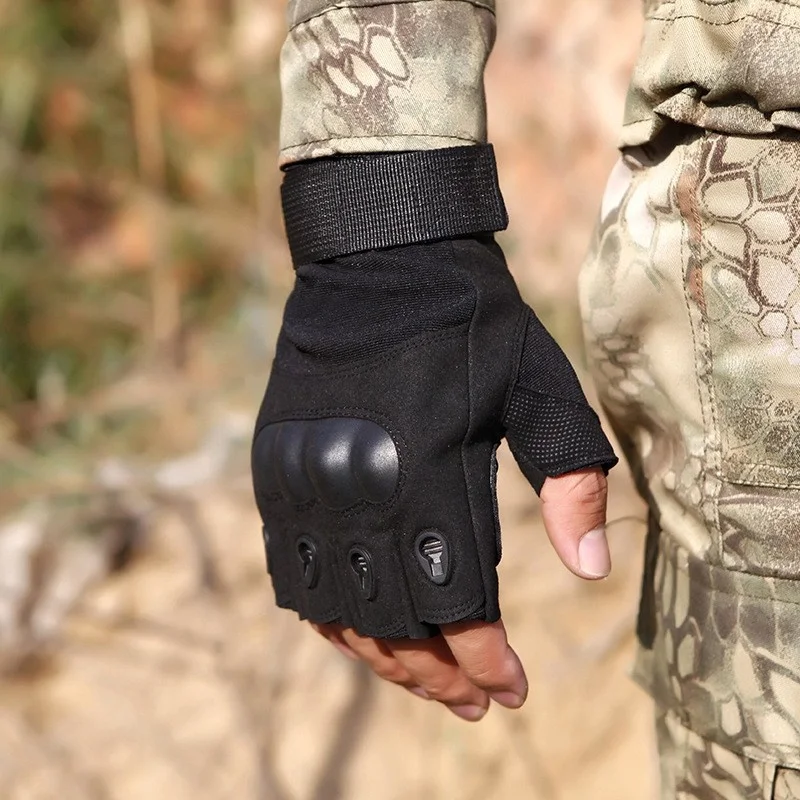 Taktische Halbfinger-Handschuhe für Herren zum Radfahren im Freien, Sport, rutschfest, verschleißfest, Klettern und Fitnesstraining – Detail 4