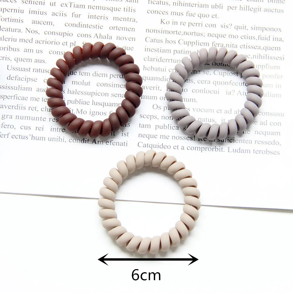 5pcs New Sweet Hot Selling Printed Candy Color Phone Ring Rubber Hair Bands for Women Girl Child Hair Accessories Headwear