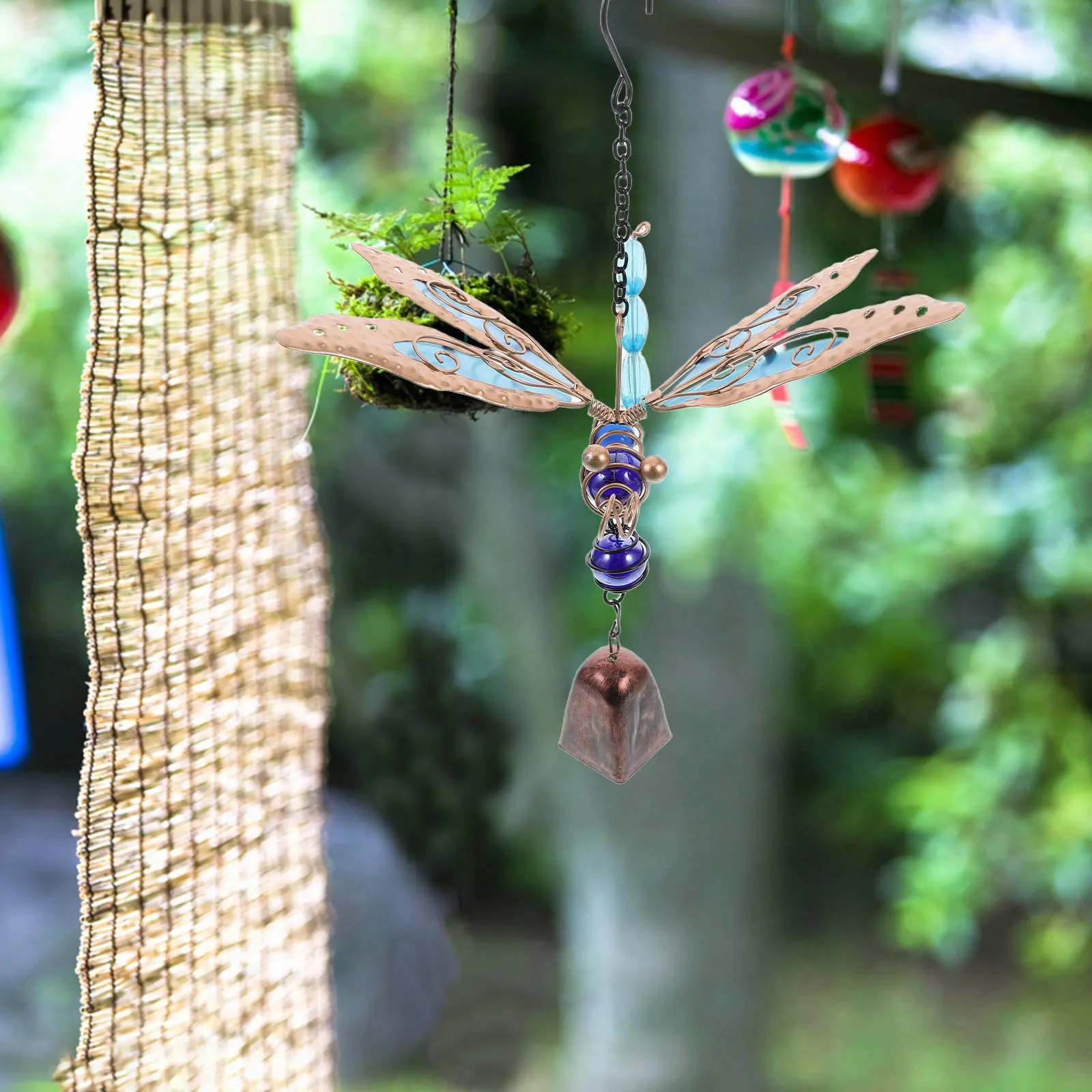 

Dragonfly Wind Chime Glow in The Dark Outdoor Garden Patio Yard Decoration Metal Hanging Bell Indoor Window Balcony Decor