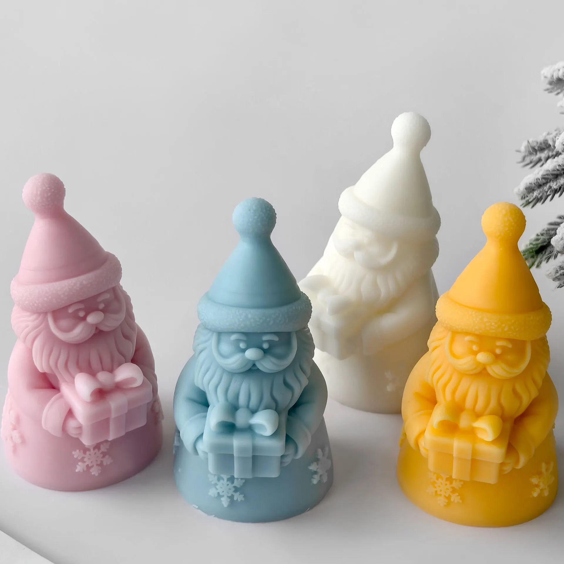 Santa Claus Gift Box Silicone Mold Handmade Aroma Candle Gypsum Resin Mould Christmas Soy Wax Candle Making Supplies view 2
